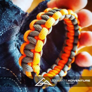 Gray and Orange Paracord Survival Bracelet