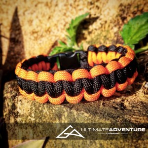 Orange and Black Paracord Survival Bracelet