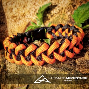 Orange and Black Jawbone Paracord Survival Bracelet