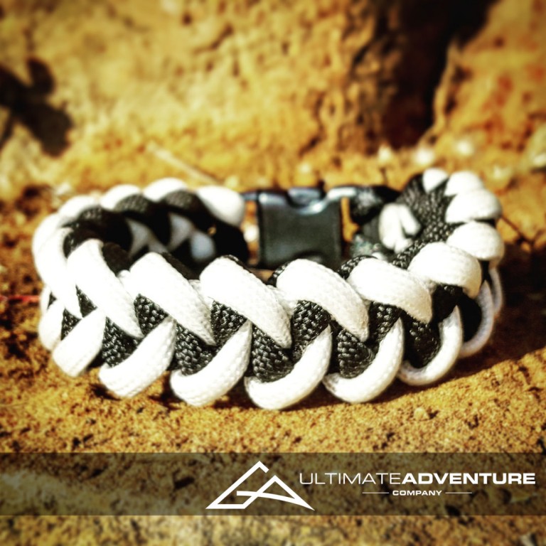 White and Black Jawbone Paracord Survival Bracelet