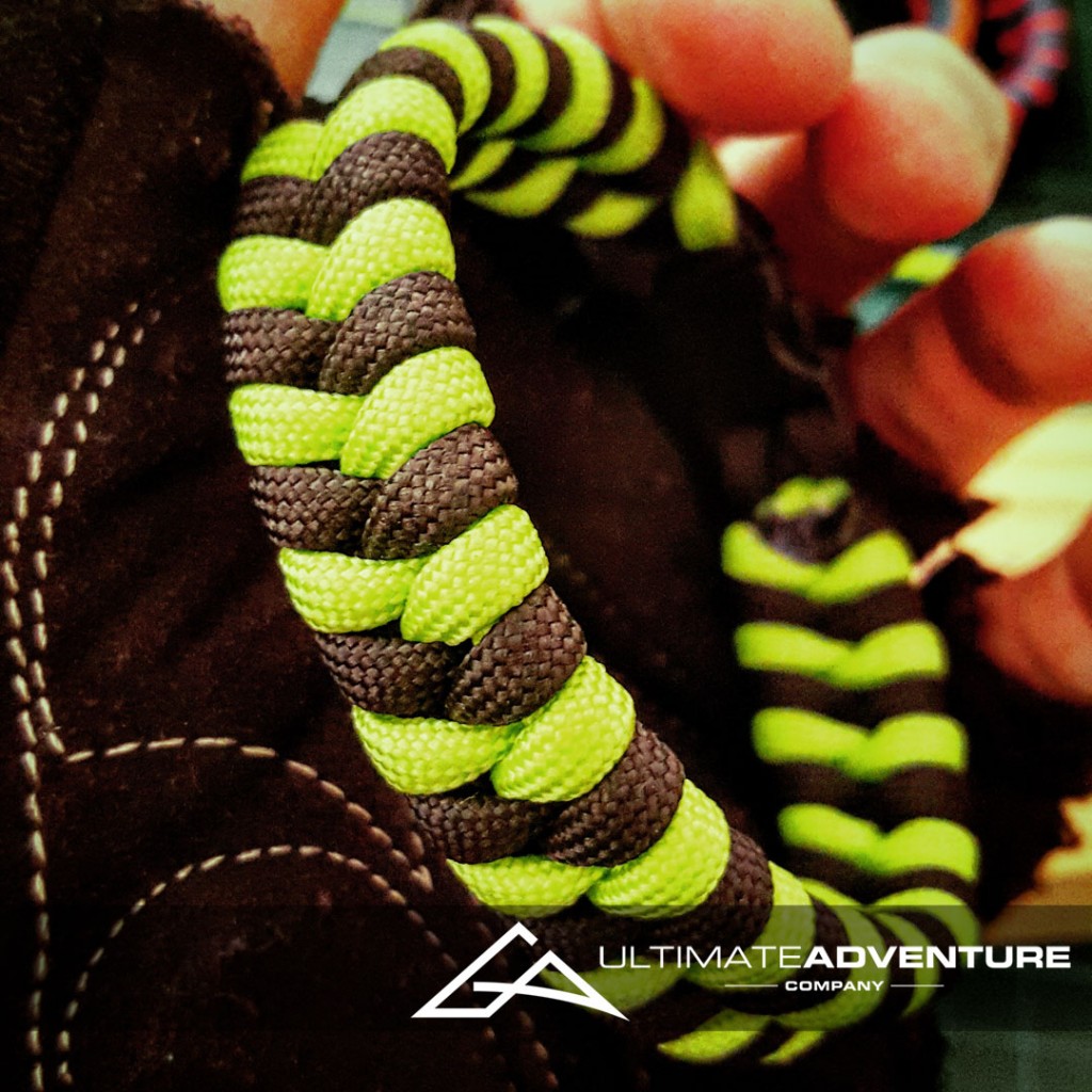Black & Neon Green Snakeskin Switchback Paracord Bracelet