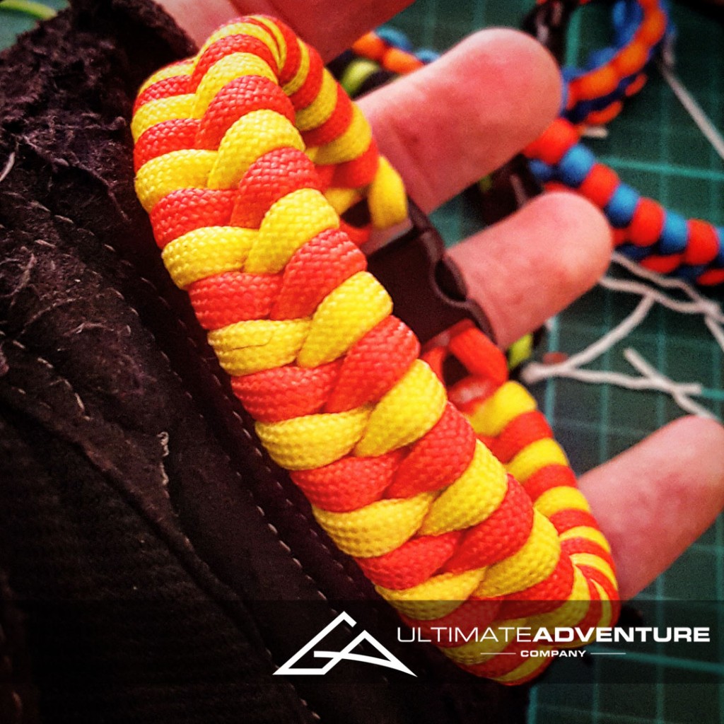 Yellow & Red Blaze Bar Switchback Paracord Bracelet
