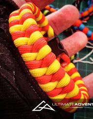 Yellow & Red Blaze Bar Switchback Paracord Bracelet