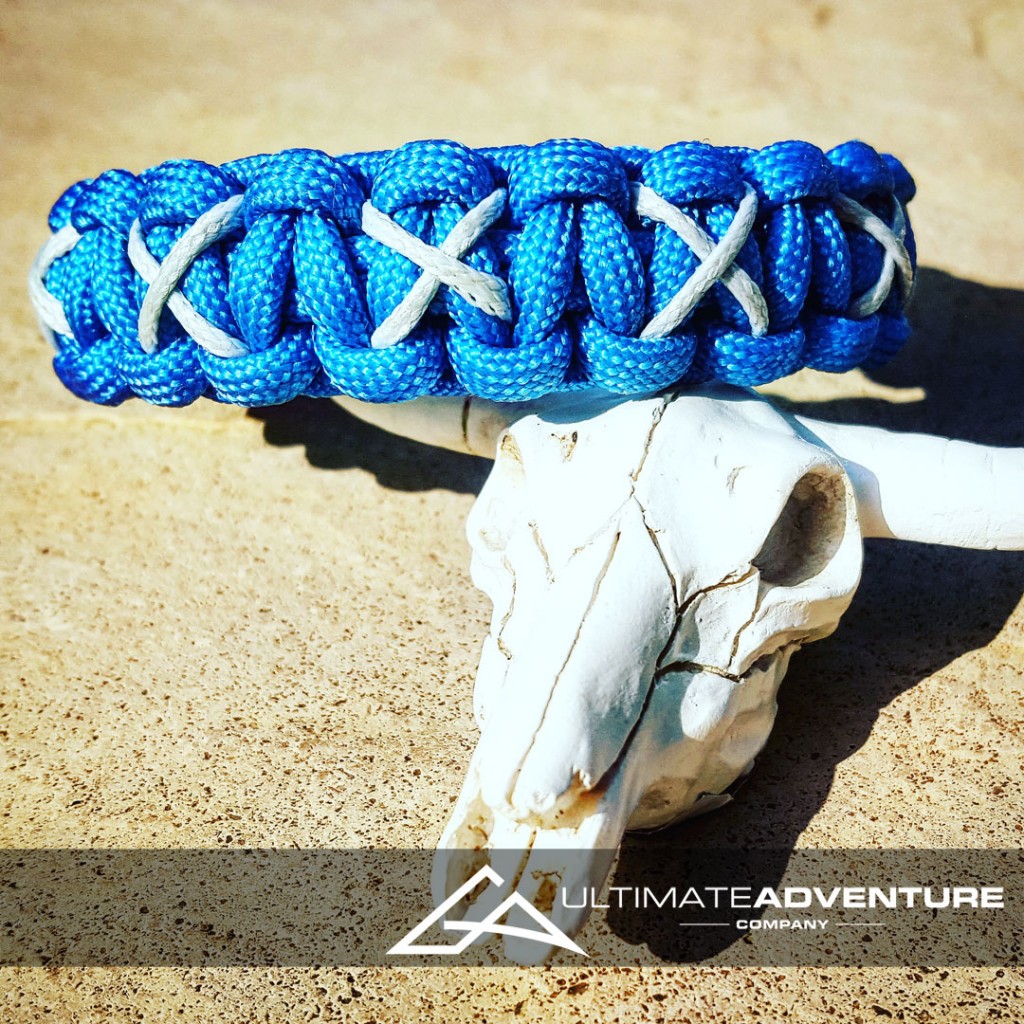 Sky Blue Cobra Paracord Survival Bracelet with X-Thread
