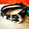 Black Paracord Anchor Bracelet Nautical EDC Every Day Carry, Anklet