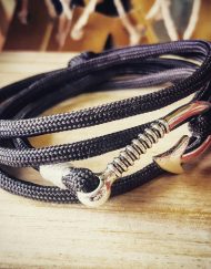 Dark Coffee Brown Paracord Fishhook Bracelet Nautical EDC Every Day Carry, Anklet