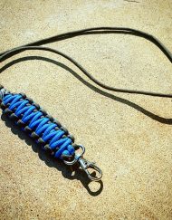 EDC Gear, Black and Blue Paracord Lanyard, Paracord Neck Lanyard