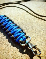 EDC Gear, Black and Blue Paracord Lanyard, Paracord Neck Lanyard