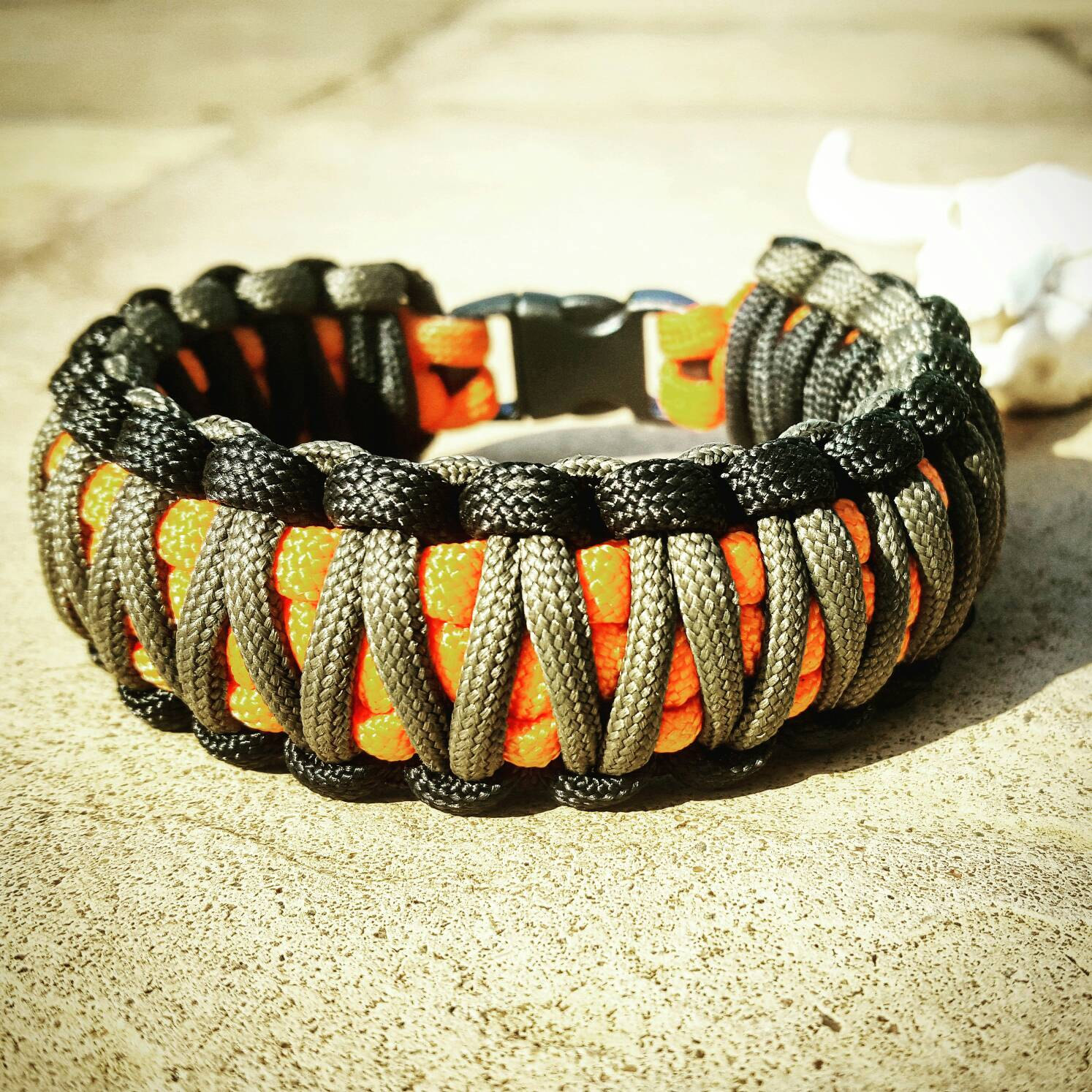 Black Gray and Orange King Cobra Paracord Bracelet - Ultimate Adventure ...