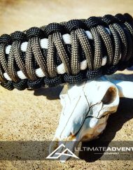 EDC Gear, Black Gray White King Cobra Paracord Bracelet, Hunting Fashion