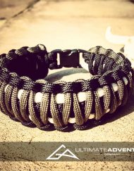 EDC Gear, Black Gray White King Cobra Paracord Bracelet, Hunting Fashion