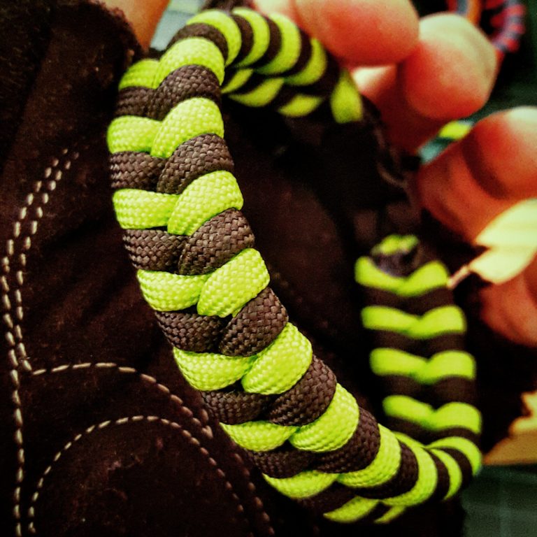 EDC Gear, Neon Green & Black Fishtail Paracord Bracelet, Fathers Day Gift