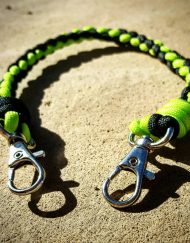 EDC Gear, Neon Green & Black Paracord Keychain, Paracord Lanyard