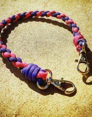 EDC Gear, Pink and Purple Paracord Keychain, Paracord Lanyard