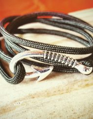 OD Army Green Paracord Fishhook Bracelet Nautical EDC Every Day Carry, Anklet