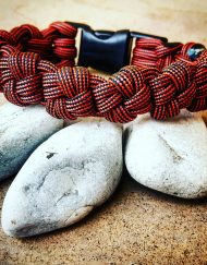 Paracord, EDC Gear, Red Black Cross Knot Paracord Bracelet