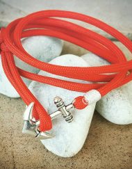 Red Paracord Anchor Bracelet Nautical EDC Every Day Carry, Anklet