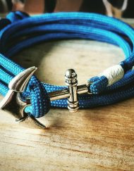 Sky Blue Paracord Anchor Bracelet Nautical EDC Every Day Carry, Anklet